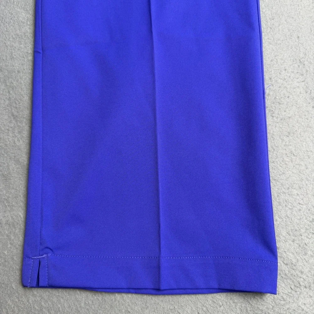 Adidas Golf Pants Mens 40x30 Royal Blue Flat Front Performance Trousers 3 Stripe